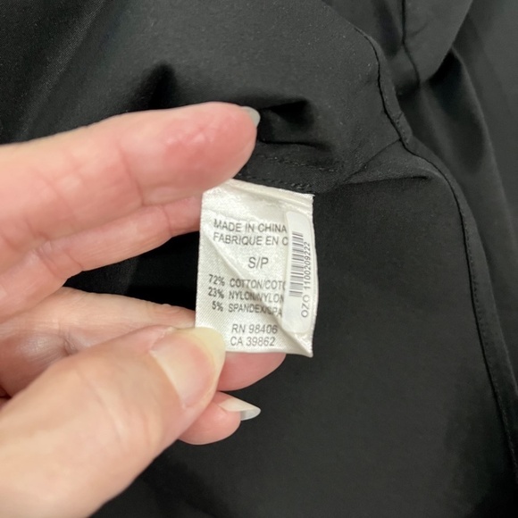 Theory Women's Small Fitted Black Blouse French Cuff Long Sleeve Cotton Blend - Picture 8 of 9